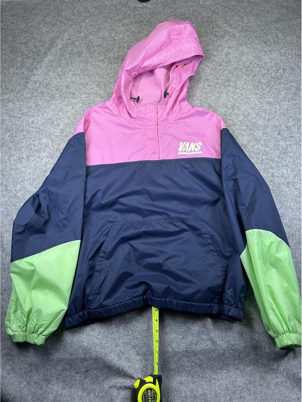 Vans Colorblock Windbreaker Hoodie Jacket Womens XL Spring Skate Outdoor